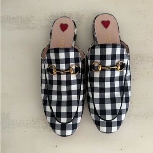 Gucci Black and White Checkered Women's Shoes
